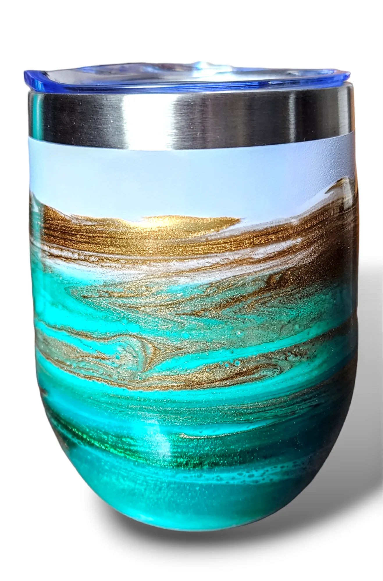 12oz. Green & Gold Tumbler - White Base