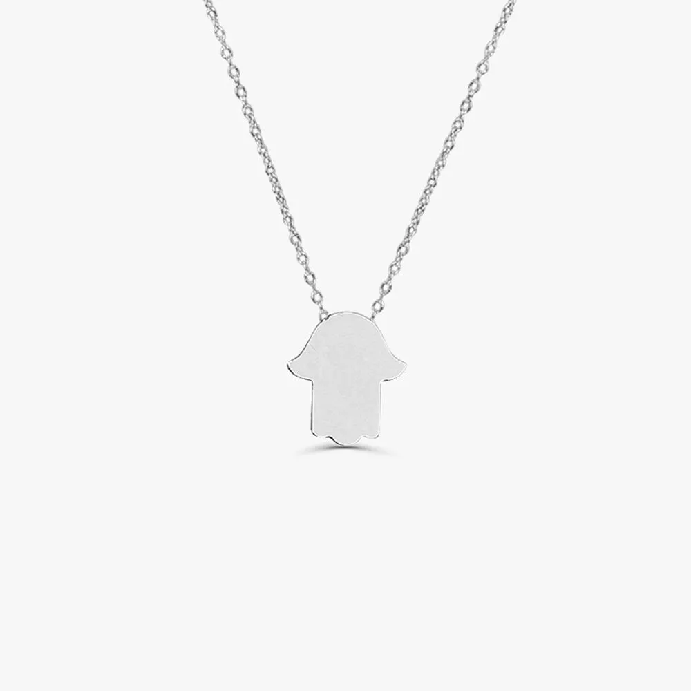 14k Gold Tiny Hamsa Necklace