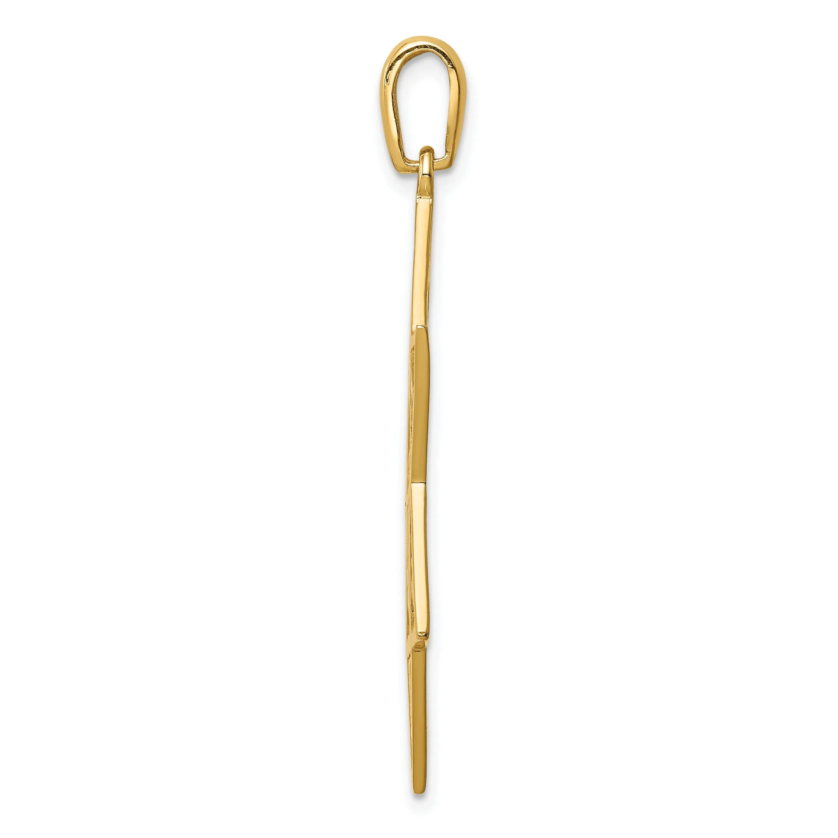 14k Yellow Gold Polished Finish 12 Tribes Star of David Charm Pendant