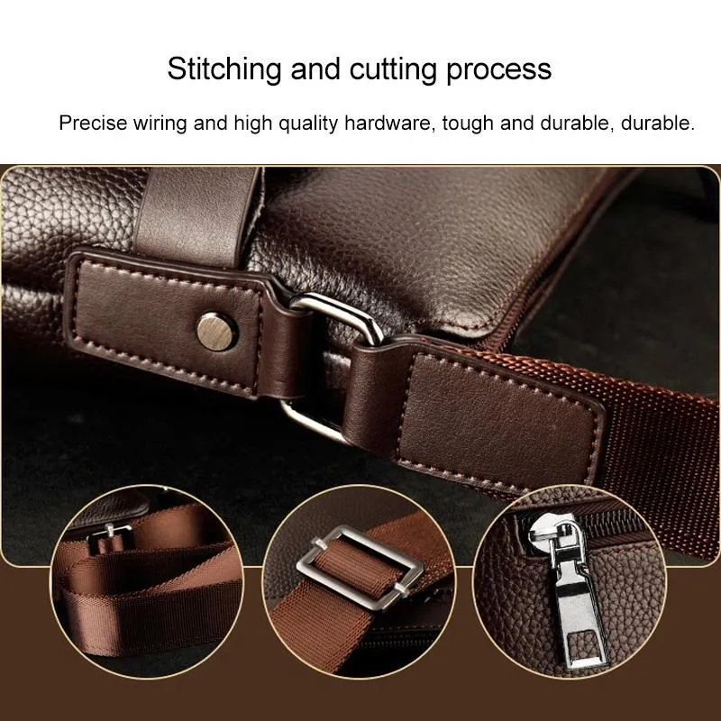 2 In 1 Men Pu Leather Shoulder Bag Handbag
