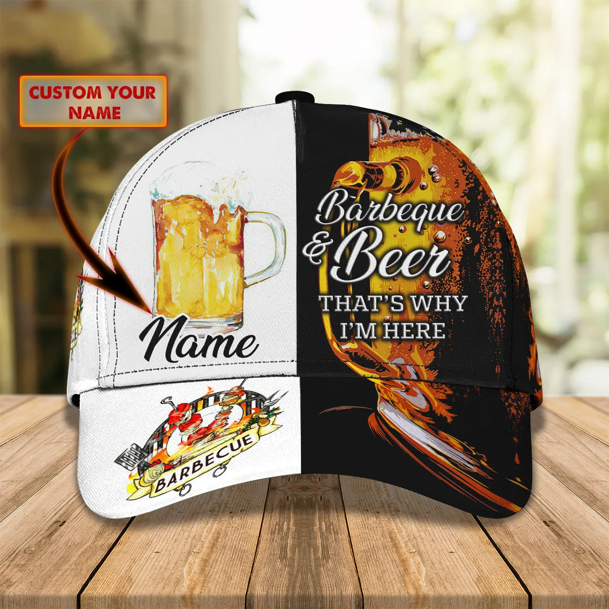 3D Classic Cap Barbecue And Beer Personalized Name Cap nama264 Namashops