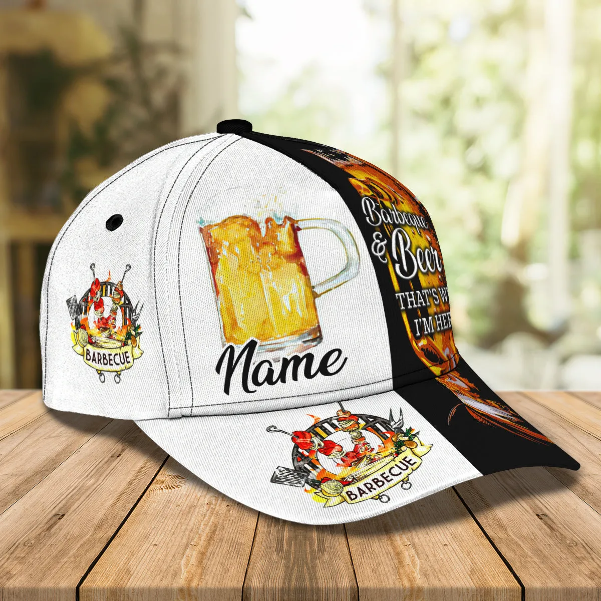 3D Classic Cap Barbecue And Beer Personalized Name Cap nama264 Namashops