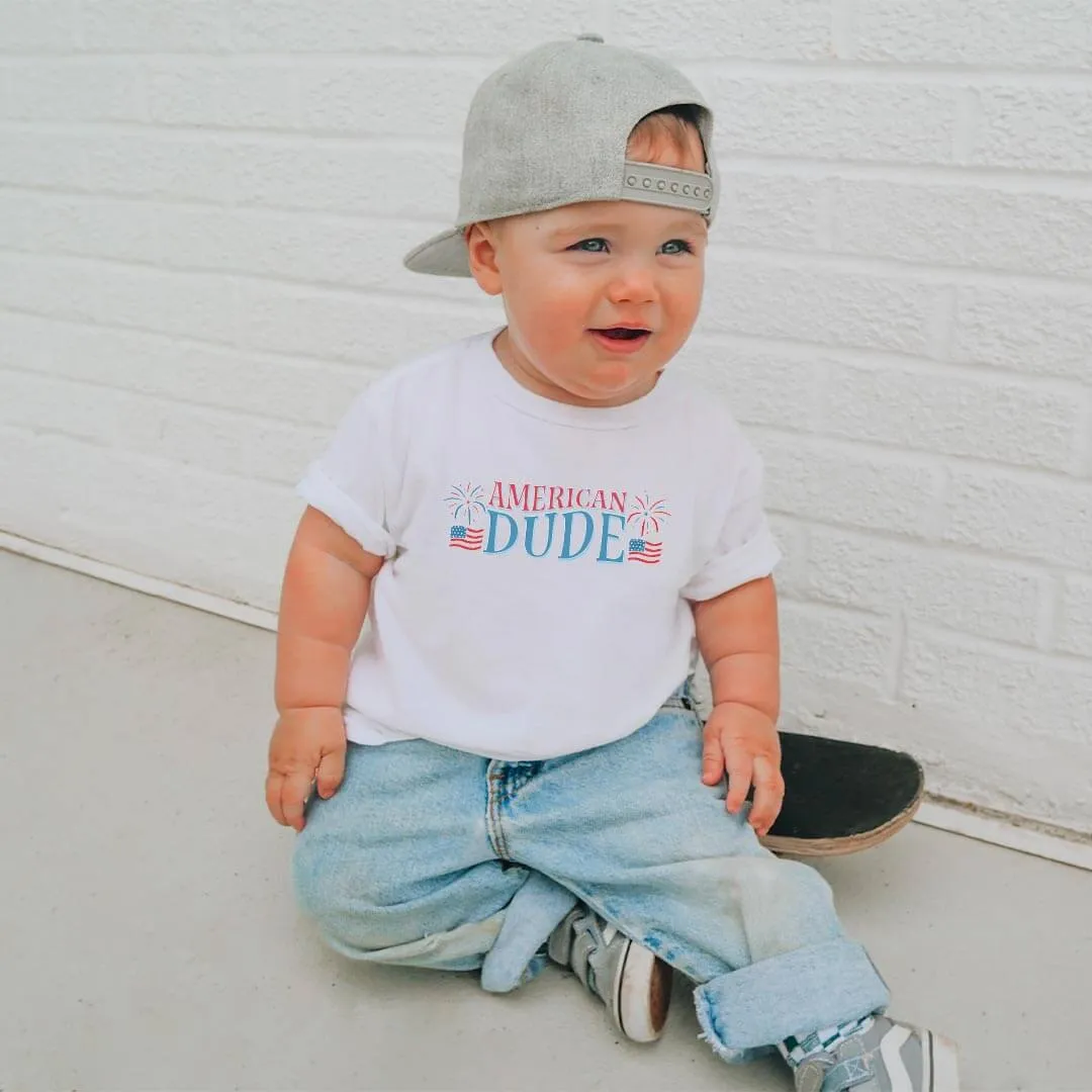 American Dude Fireworks Kids Graphic Tee | White