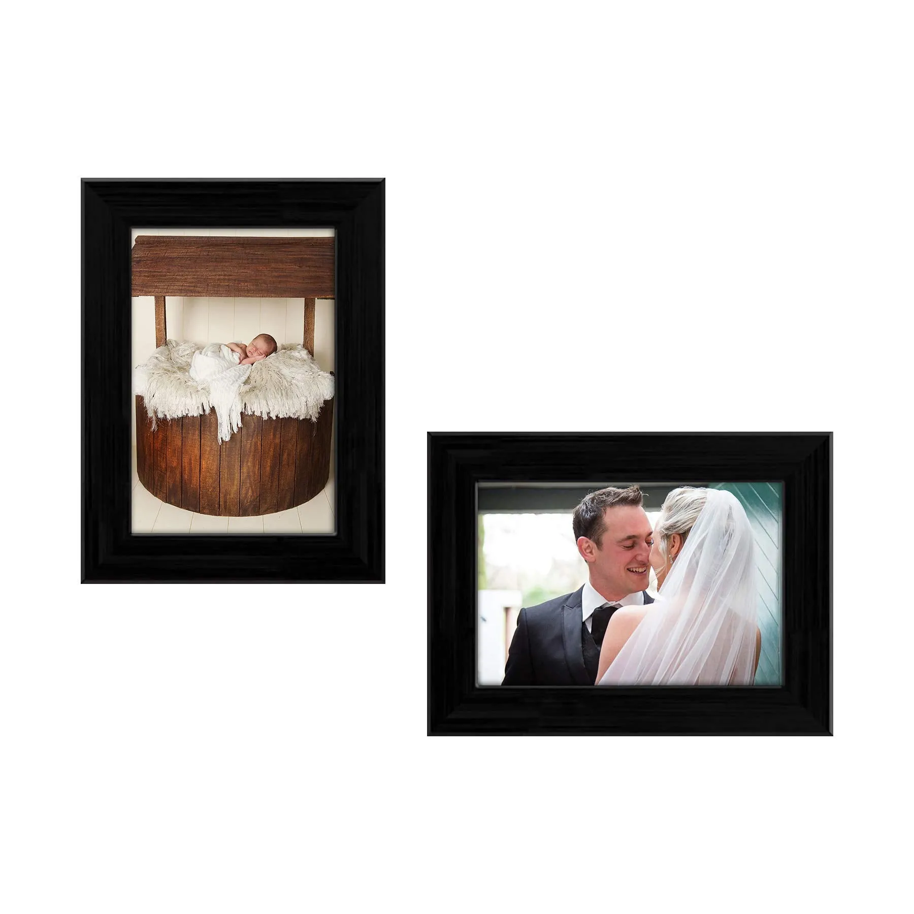 ArtzFolio Wall & Table Photo Frame D428 | Wall Photo Frame Collage for Living Room | Picture Frames Home & Wall Decoration | Black | Set of 2 Units | With Back Stand | 4x6inch