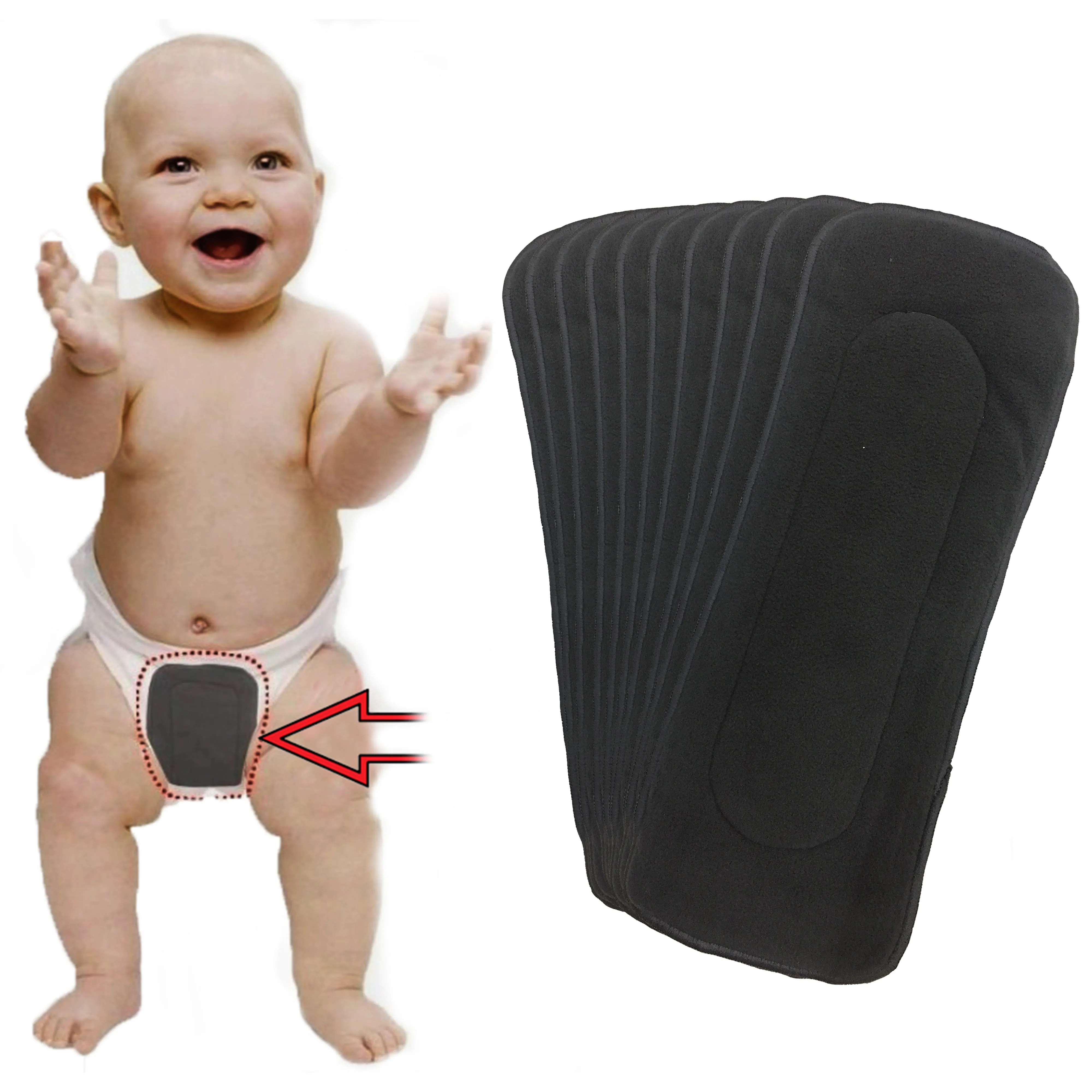 Babymoon 5 Layers Reusable Washable Cloth Diaper Nappy Inserts (Set of 10)