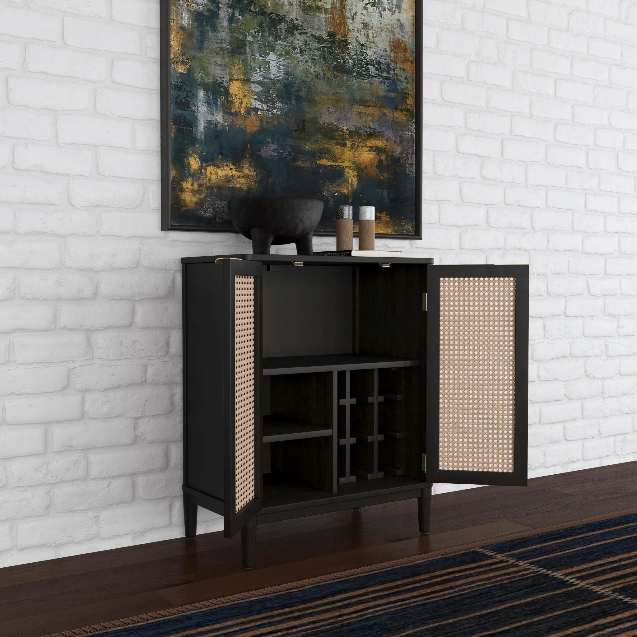 Brentwood Black Bar Cabinet