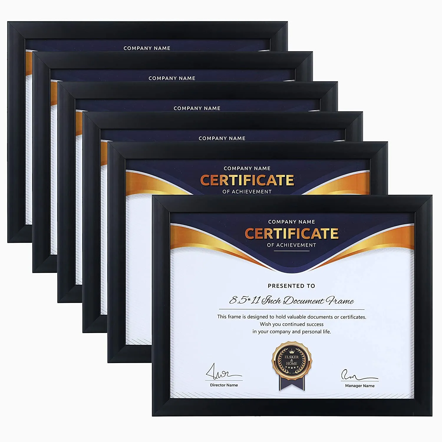 Decor Production Fiber Wood Certificate Frame For Wall And Table (White, 12.2X9.6 Inches, Pack Of 6)