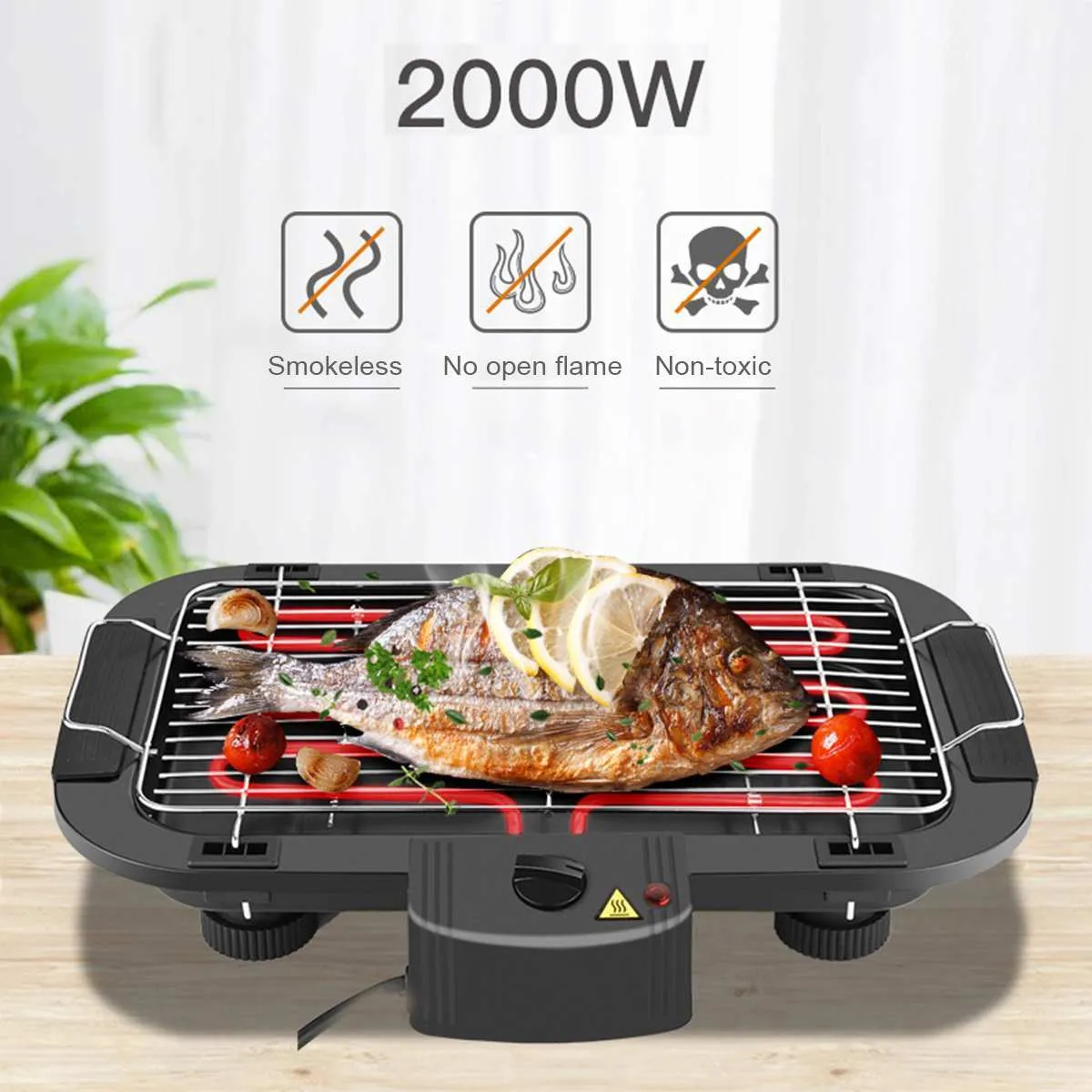 European Standard Spot Household Smokeless  Electric Barbecue Grill