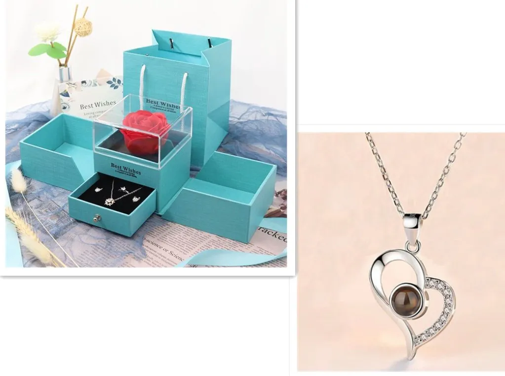 Gifts Rose- Silver Necklaces