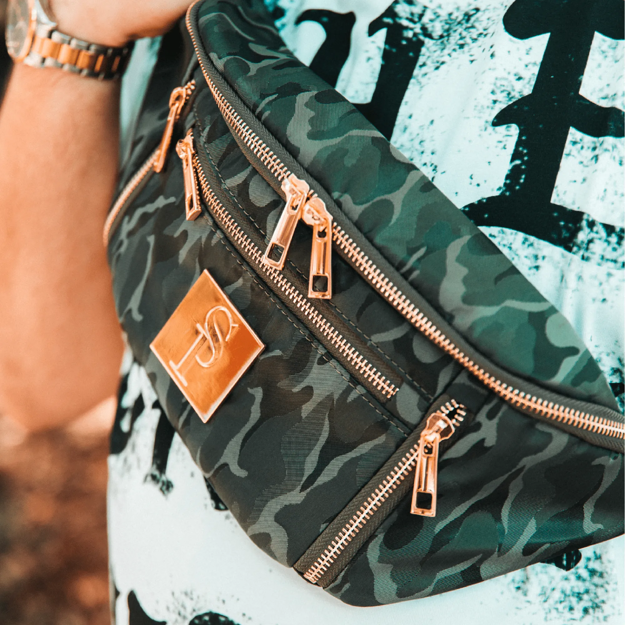 Green Camo Sling Bag