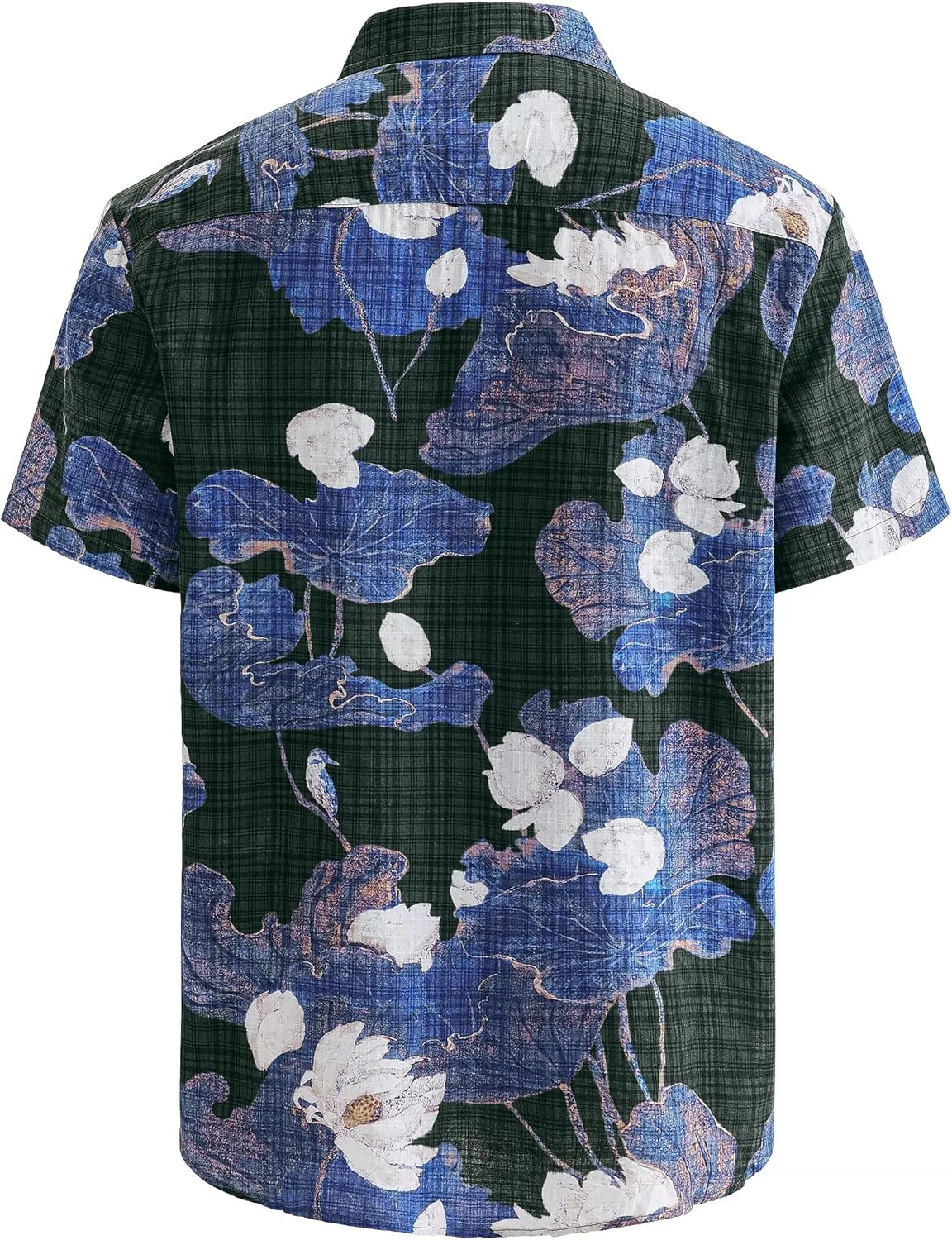 JOGAL Men's Flower Short Sleeve Button Down Hawaiian Shirt
