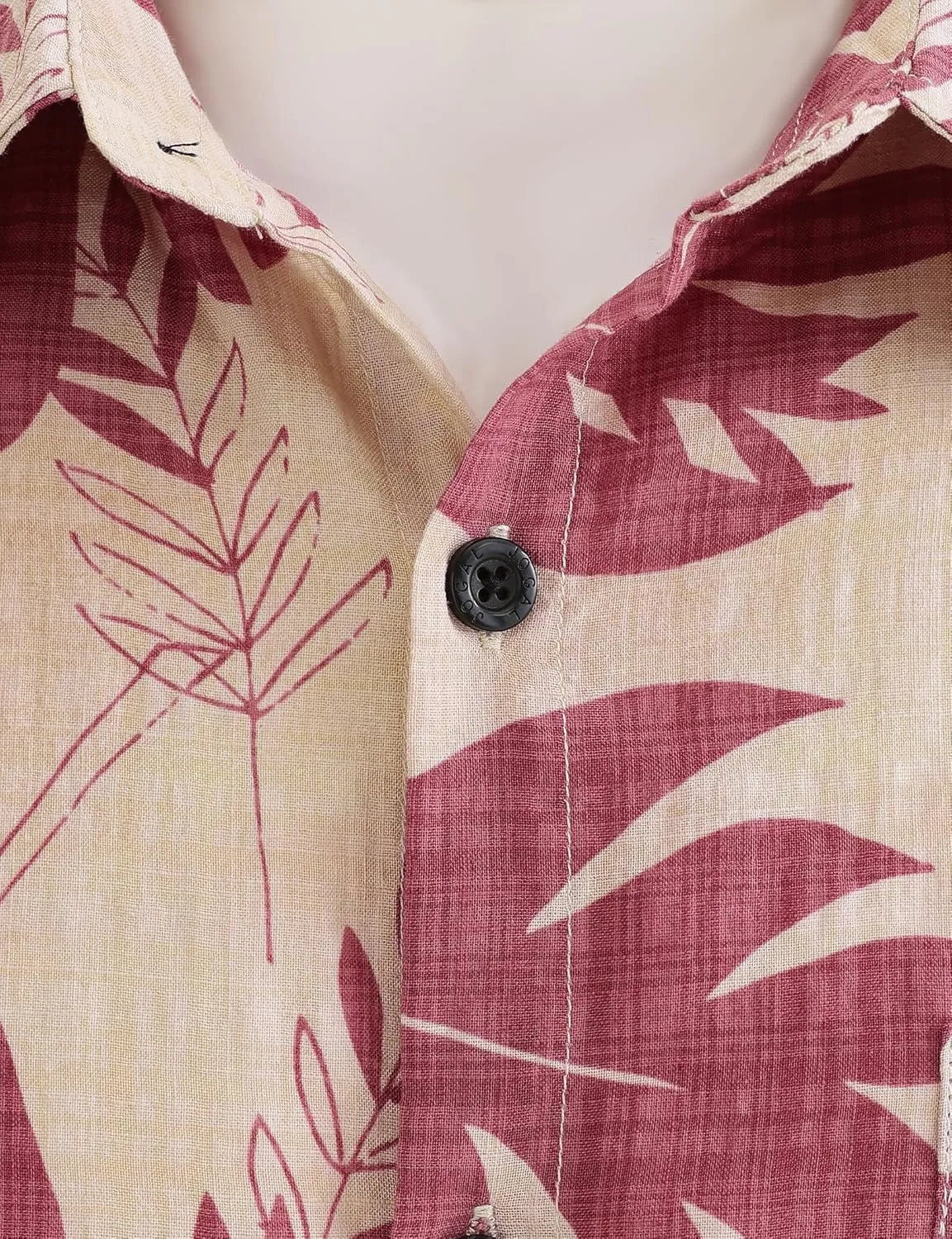 JOGAL Men's Flower Short Sleeve Button Down Hawaiian Shirt