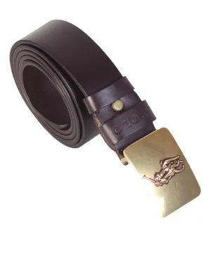 Men's Polo Ralph Lauren Pony Plaque Leather Belt-Brown