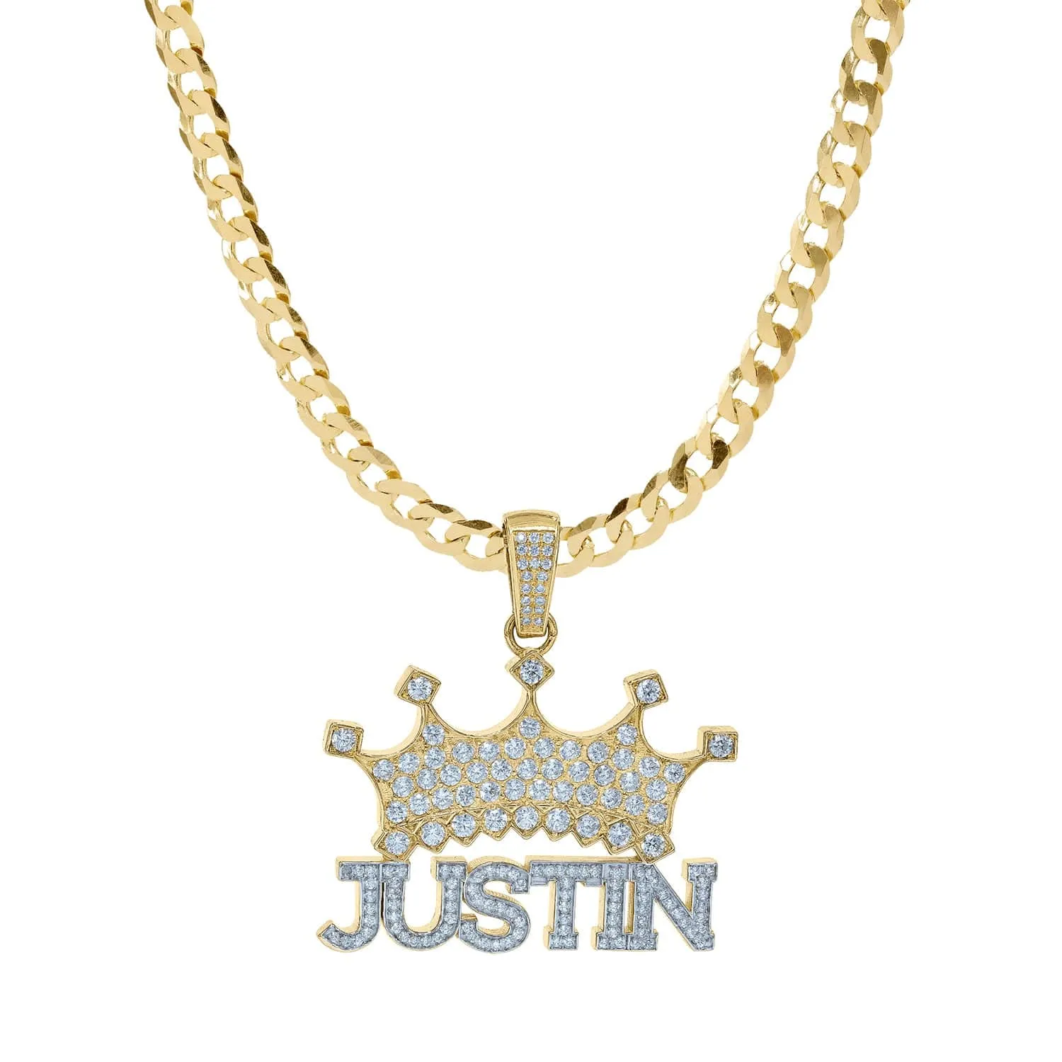 Personalized Birthstone Necklace with Crown Justin