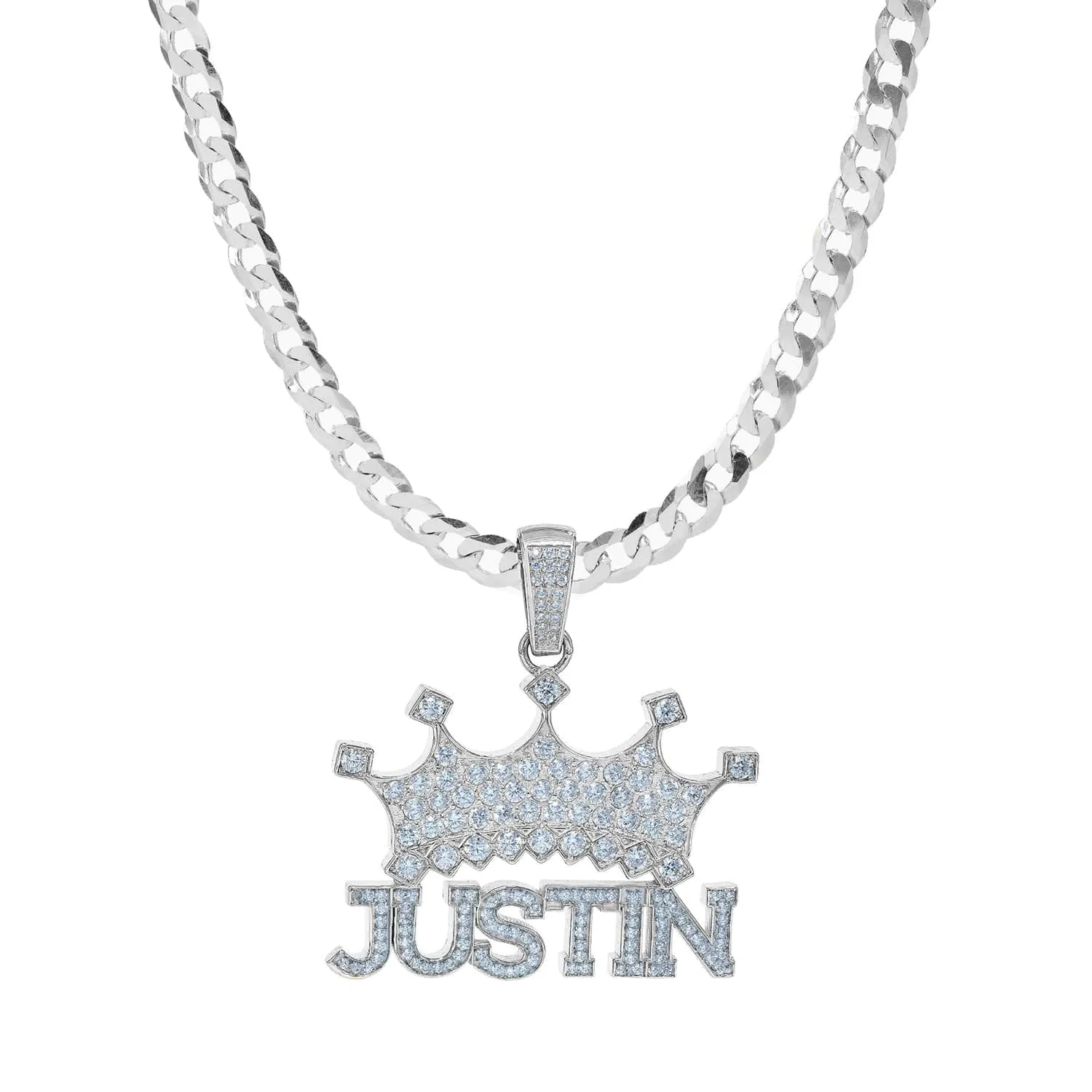 Personalized Birthstone Necklace with Crown Justin