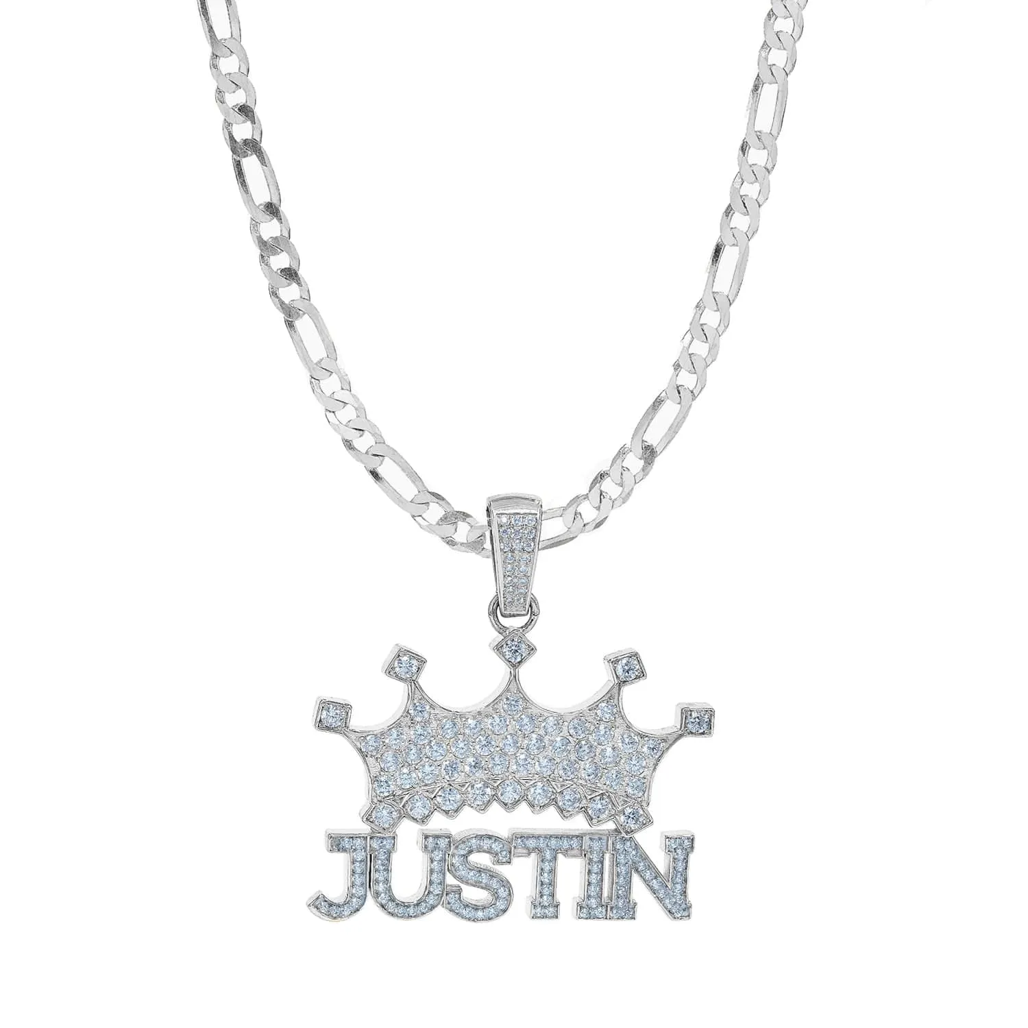 Personalized Birthstone Necklace with Crown Justin