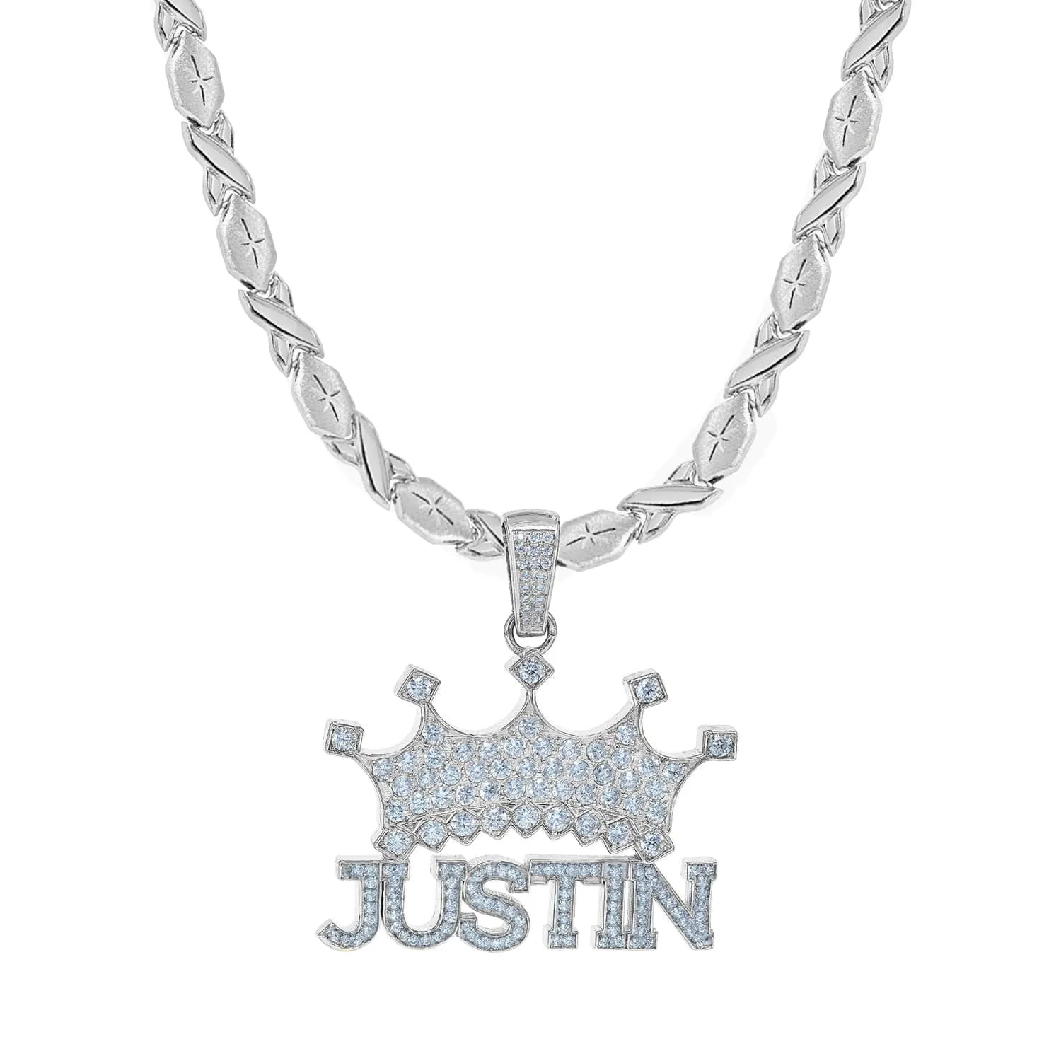Personalized Birthstone Necklace with Crown Justin