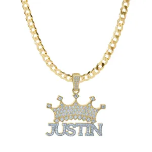 Personalized Birthstone Necklace with Crown Justin