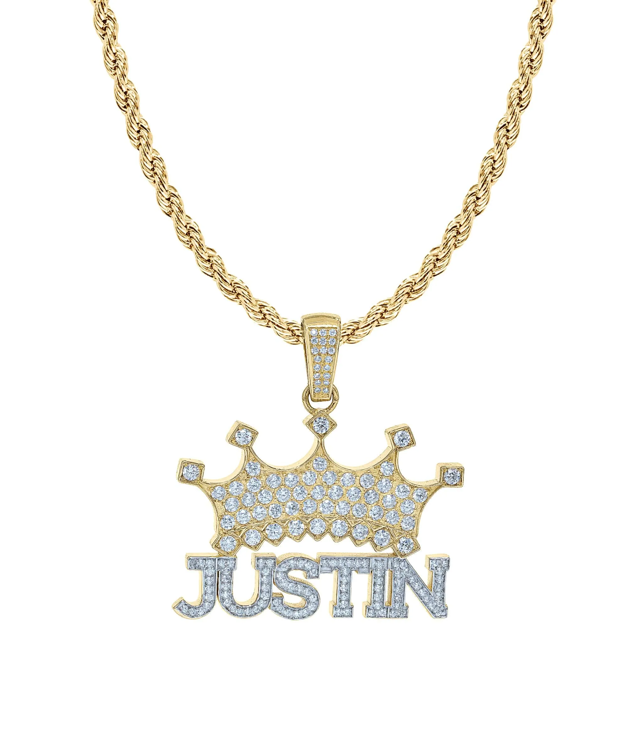 Personalized Birthstone Necklace with Crown Justin
