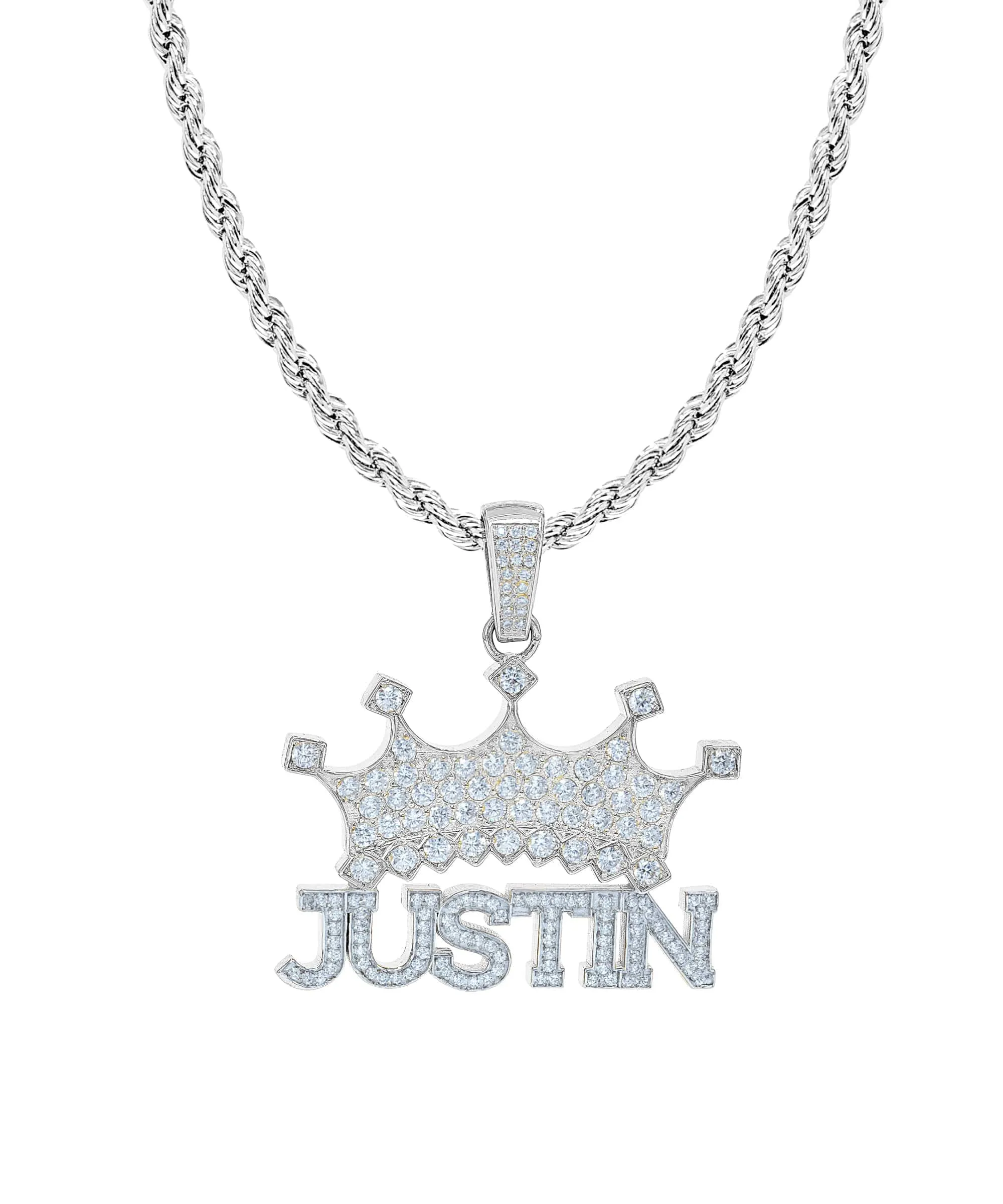 Personalized Birthstone Necklace with Crown Justin