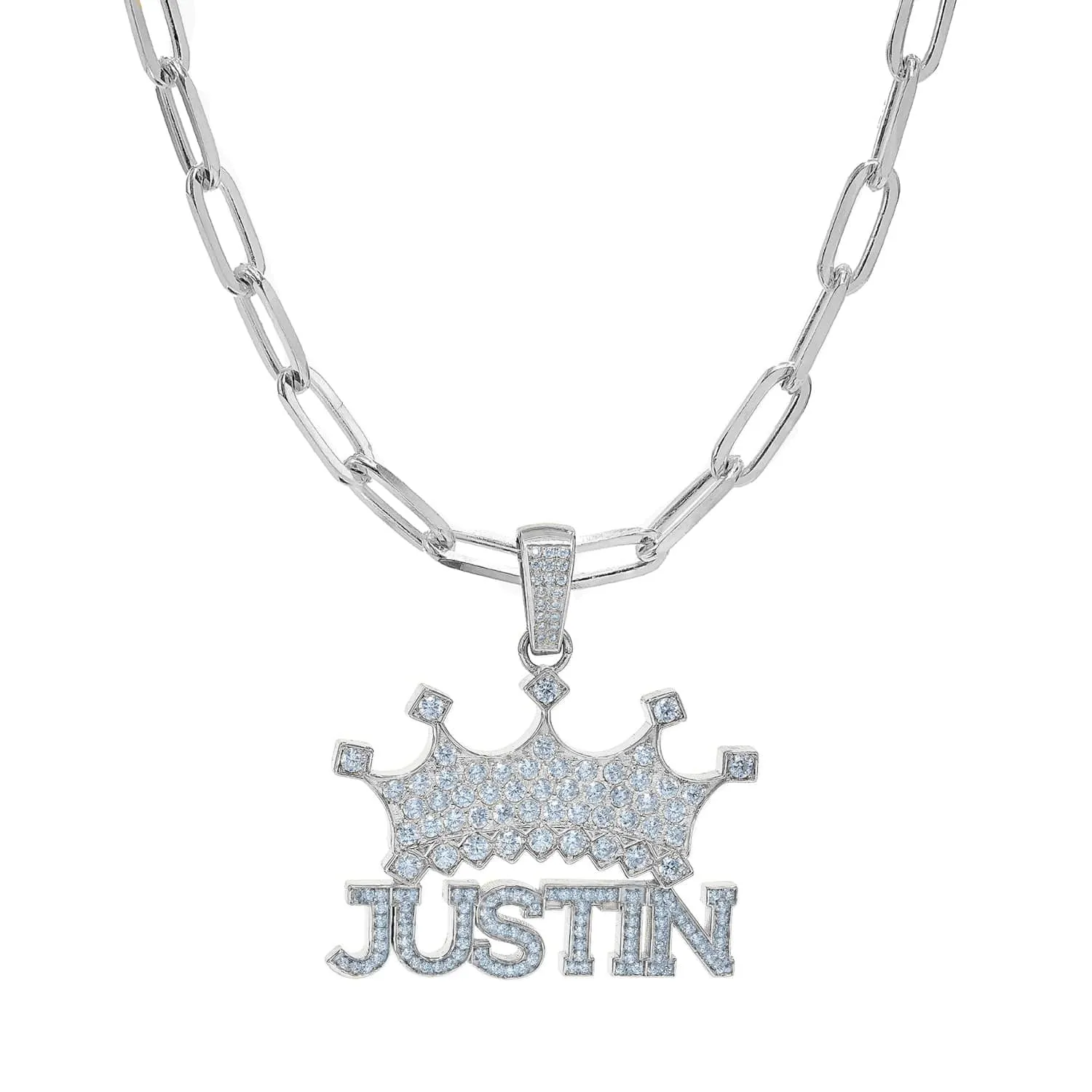 Personalized Birthstone Necklace with Crown Justin