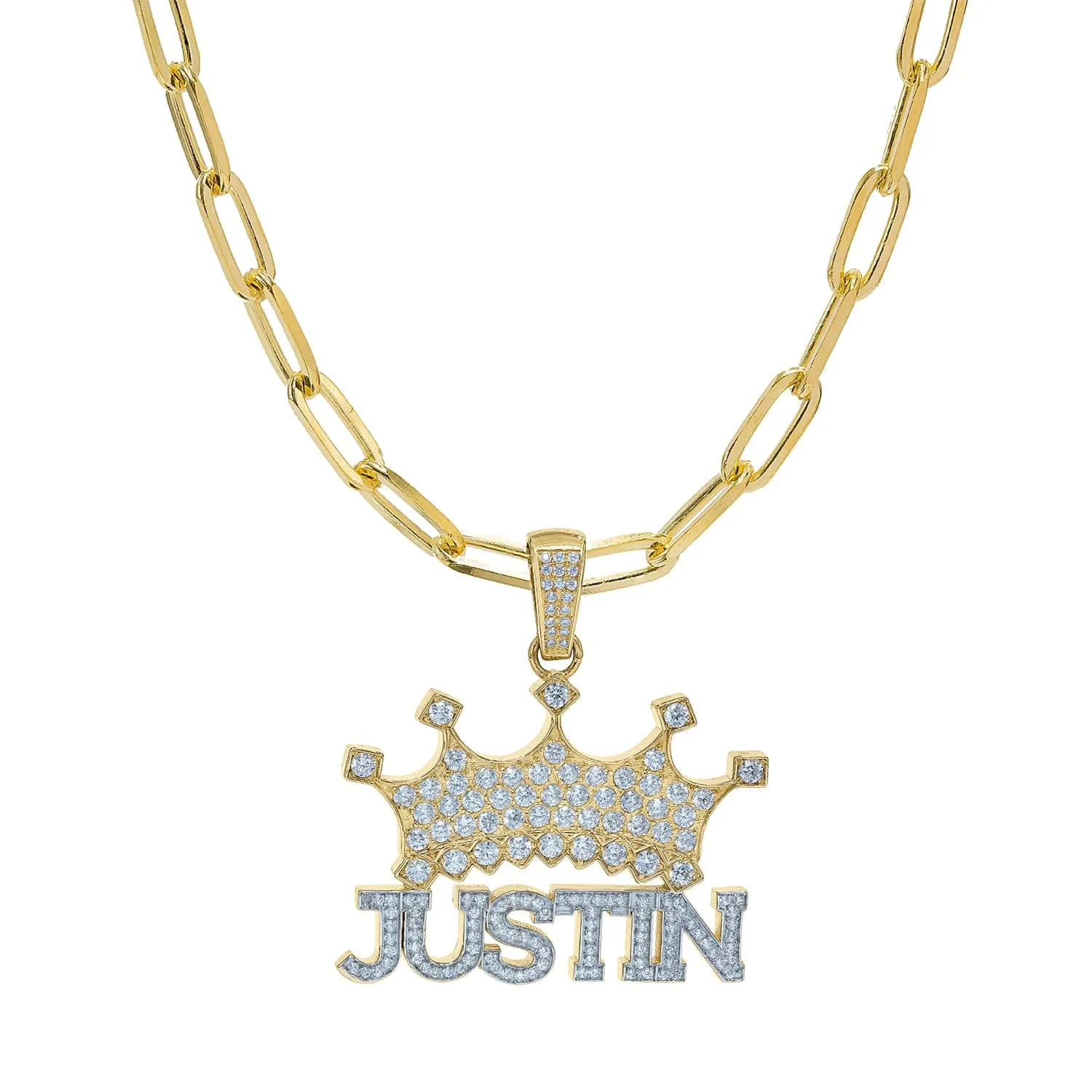 Personalized Birthstone Necklace with Crown Justin