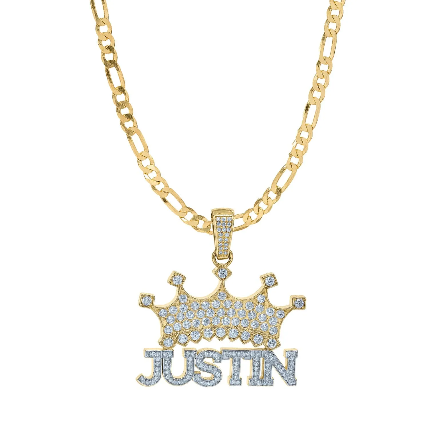Personalized Birthstone Necklace with Crown Justin