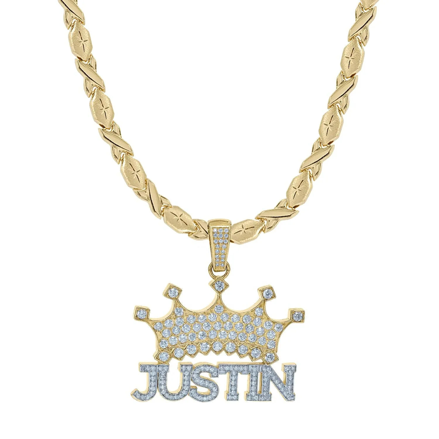 Personalized Birthstone Necklace with Crown Justin