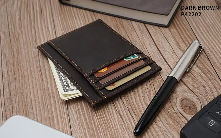Slim Leather Card Holder by Funky Junque