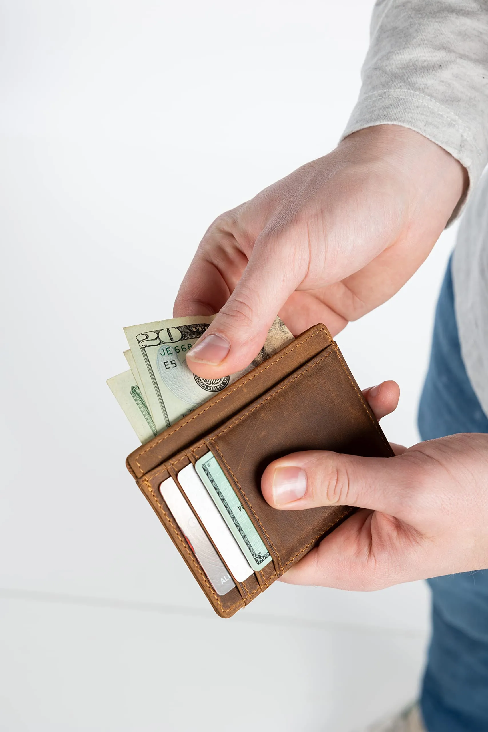 Slim Leather Card Holder by Funky Junque
