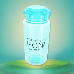 Small Diamond Water Bottle, Creative Candy Color Transparent Plastic Bottle, Water Bottles Plastic Perfume Design Water Bottles For Fridge, Office, Sports, School, Gym, Yoga (1 Pc)