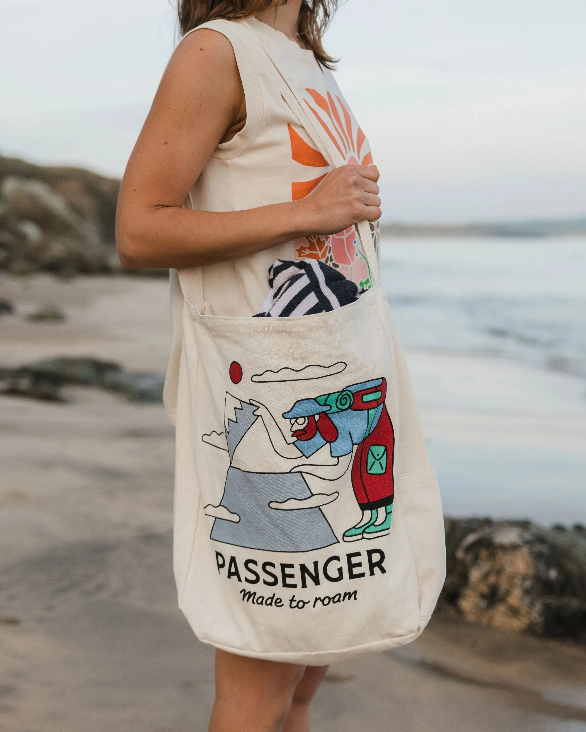 Sneaky Peak Organic Cotton Tote Bag - Multi - Passenger
