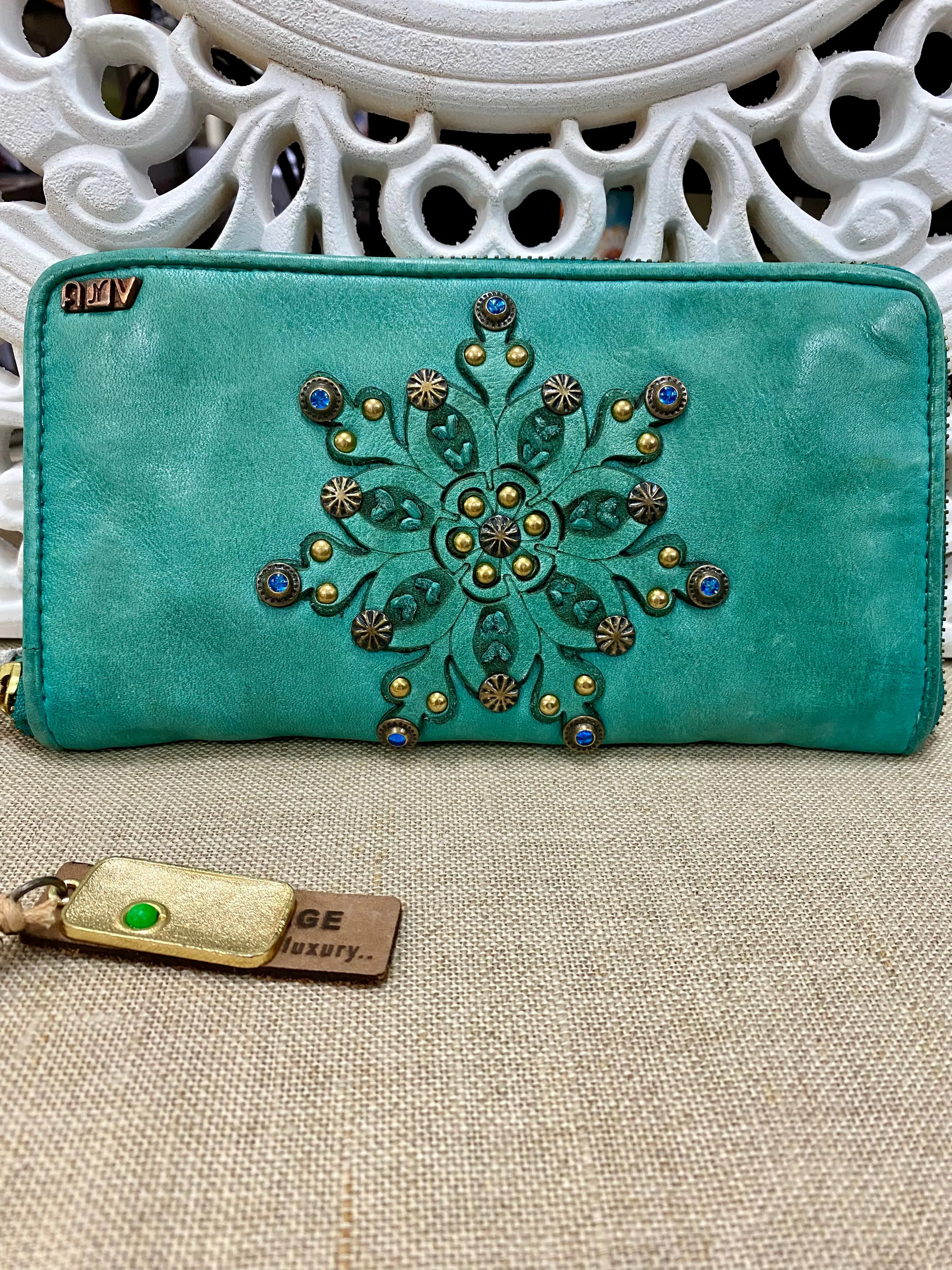 Wallis Zip Round Wallet - Teal